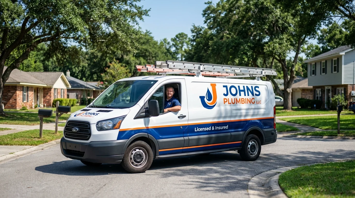 Johns Plumbing LLC service van in Aberdeen, WA
